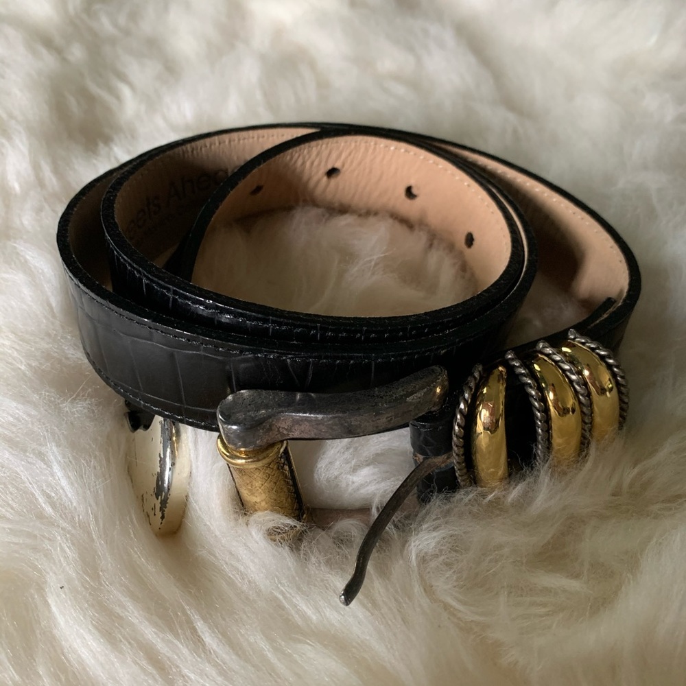 Streets Ahead Croc Embossed Leather Western Belt